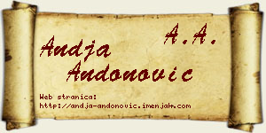 Anđa Andonović vizit kartica